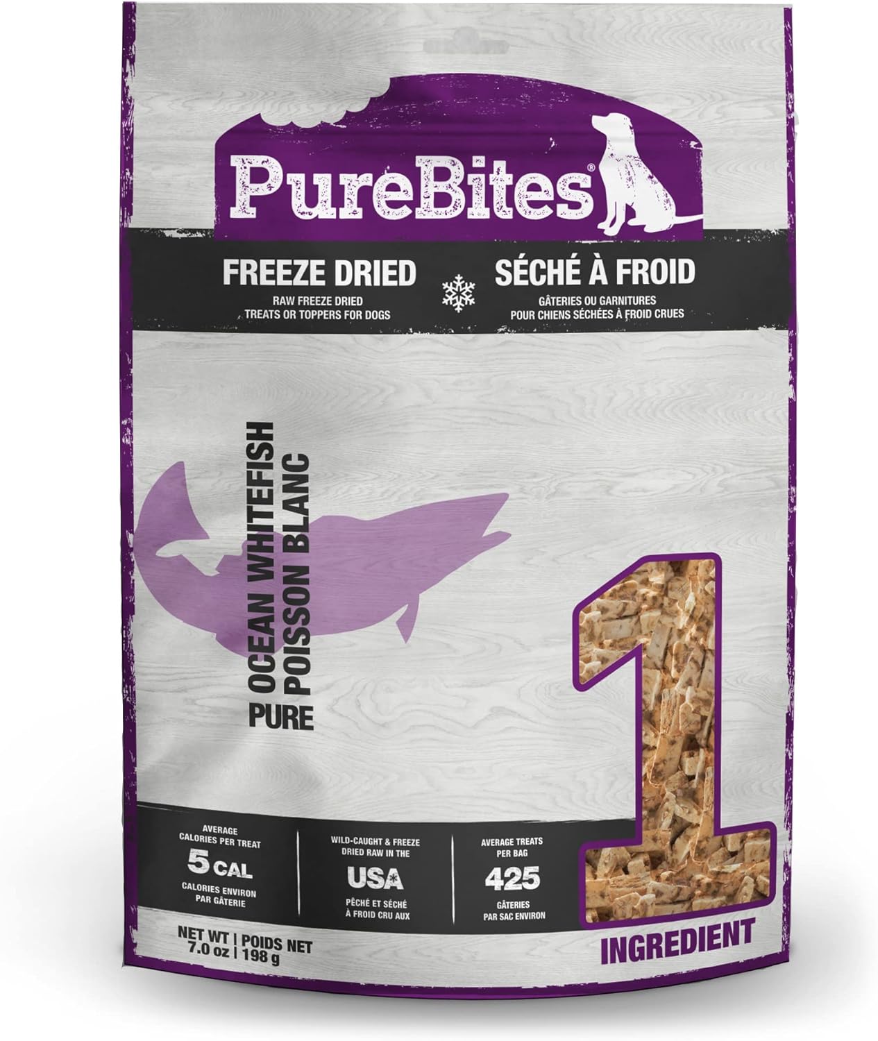 PureBites Whitefish Freeze Dried Dog Treats for Healthy Pets