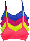 Kalon Womens 4 Pack Demi Padded Bralette Wireless Comfortable Bra Free