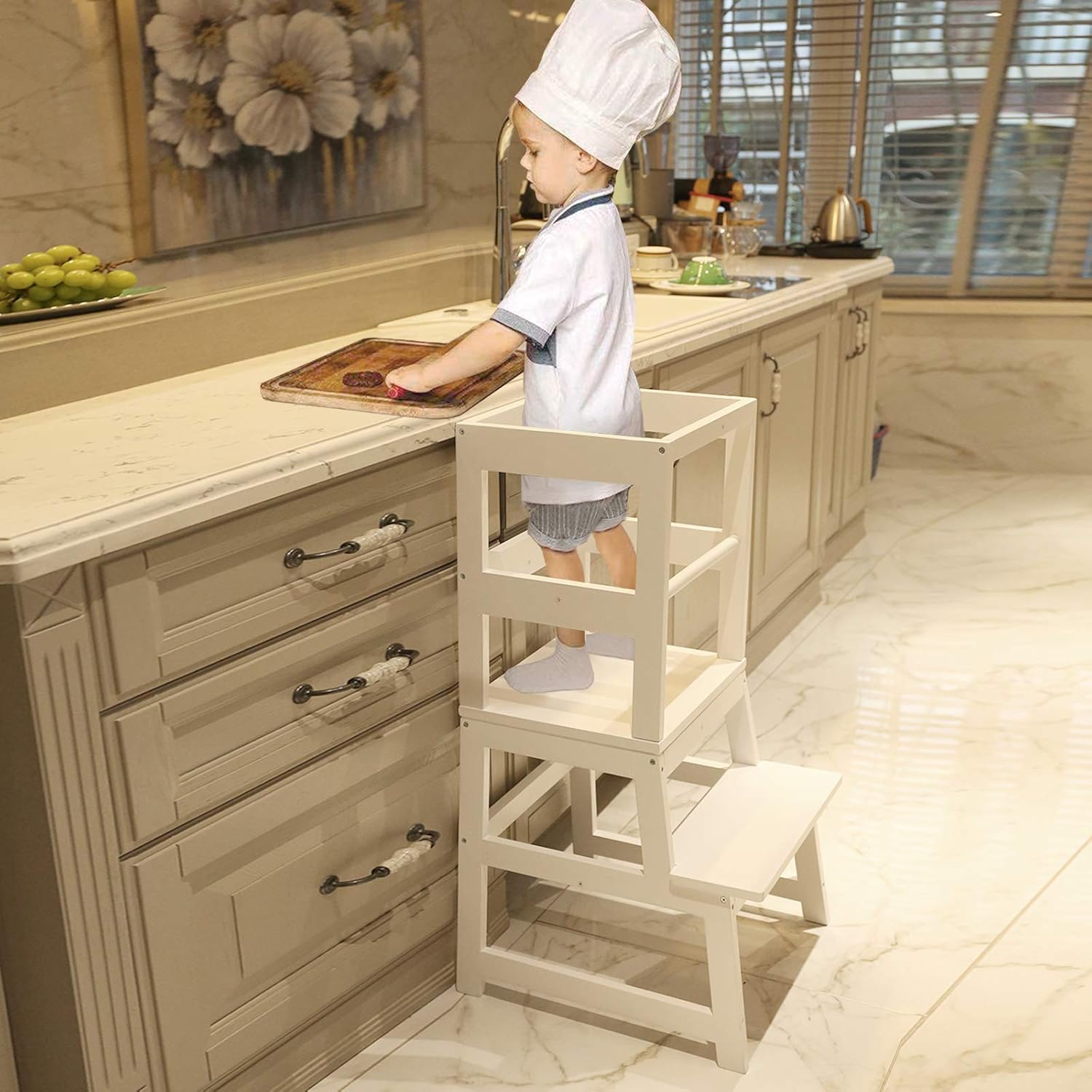 Kitchen Step Stool for Toddlers with Non-Slip Mat and Safety
