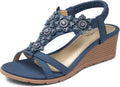 Wedge Sandals for Women Low Wedge Platform Sandals - Dressy Comfort PU
