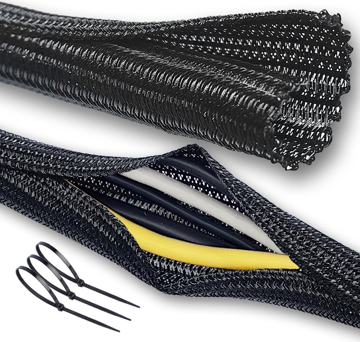 Cable Management Split Wire Loom Sleeve for Tidy Cables