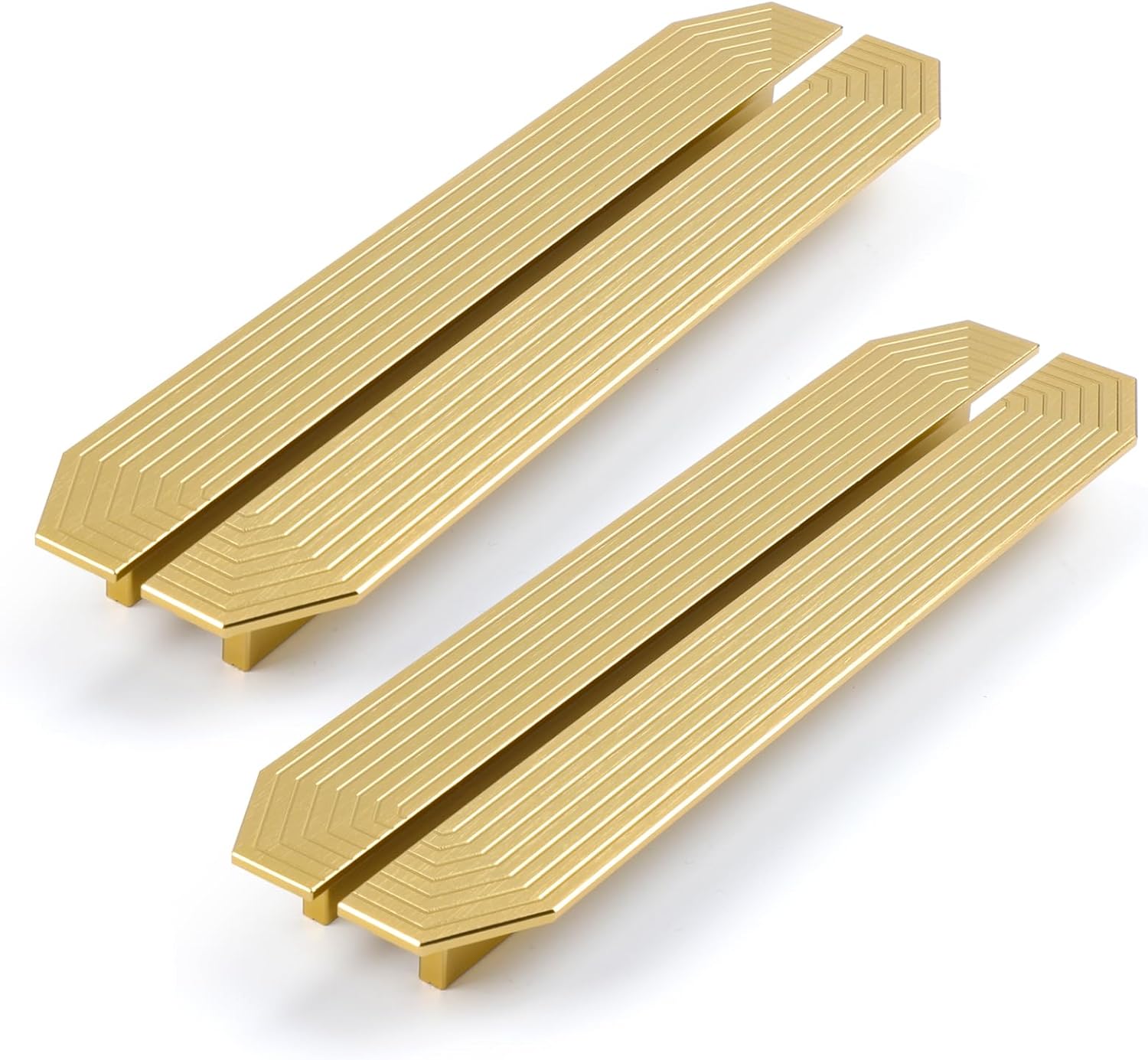 4 Pack Brass Cabinet Pulls for Modern Gold Drawer Handles