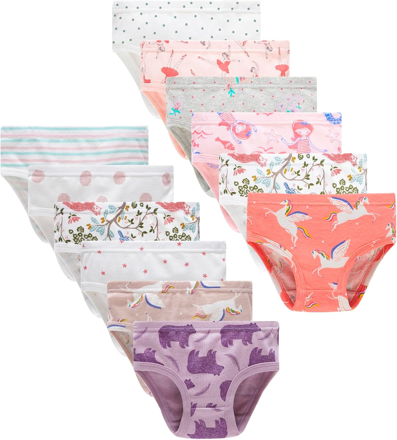 Winging Day Little Girls' Cotton Panties Multipack for Comfort