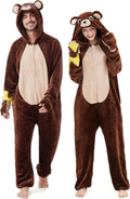 Ezuwail Unisex Adult Bear Onesie Pajamas - Easy Back Zipper