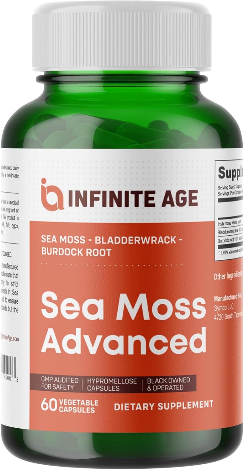 1250mg Sea Moss Advanced Superfood Capsules for Health Support