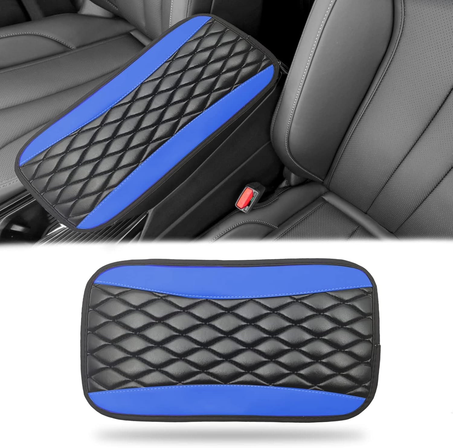Waterproof Leather Car Armrest Cover - Blue