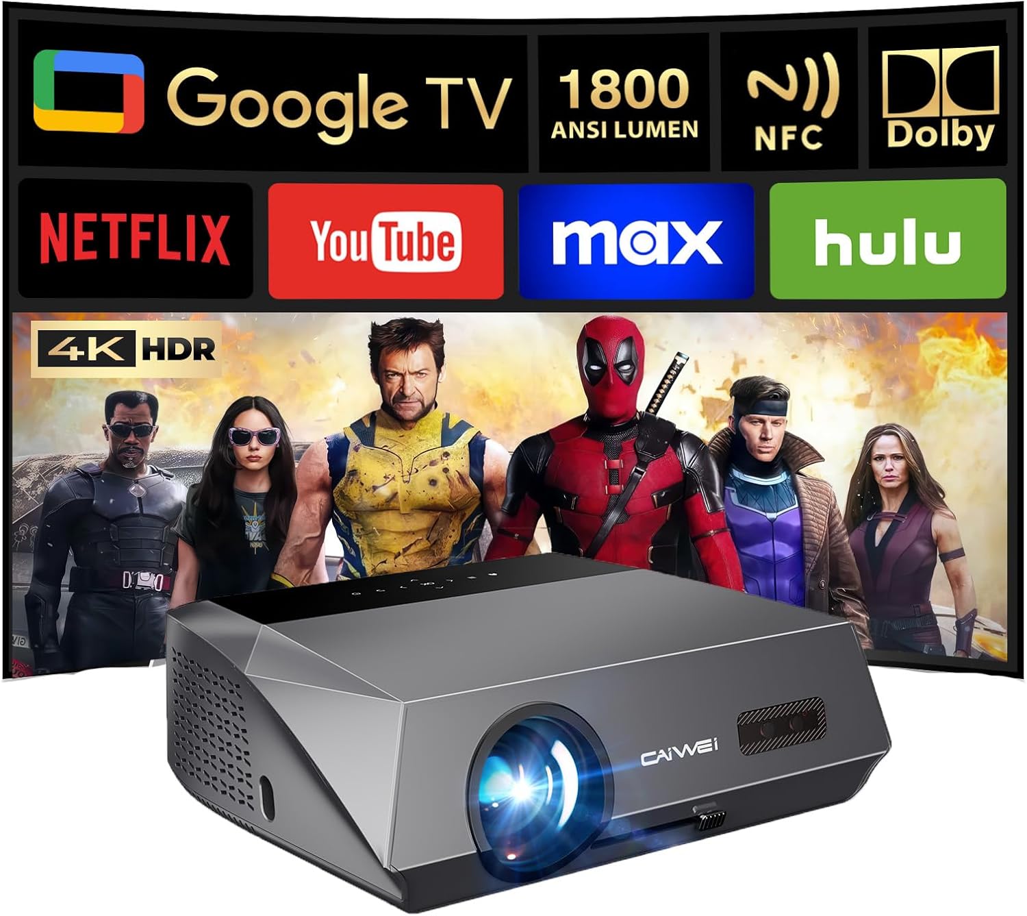 Ultra HD 4K Daytime Projector with Smart Features for Home Use