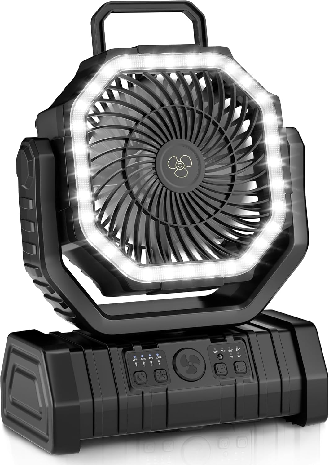Portable Fan Rechargeable with LED Light & Remote Control
