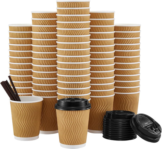 90 Pack Insulated Coffee Cups - Hot/Cold Drinks -Champagne