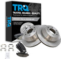 TRQ Rear Posi Disc Brake Pad & Rotor Kit Set - Direct Fit OEM