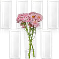 7pcs Glass Cylinder Vases for Centerpieces - 8 Inch Tall Vases