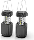2 Pack Camping Lantern 5000mAh Solar Hand Crank Telescopic LED