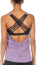 icyzone Women's Open Back Yoga Tank Tops with Built-in Bra