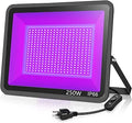 250W LED Black Lights Flood Light with Plug - High Output Outdoor UV