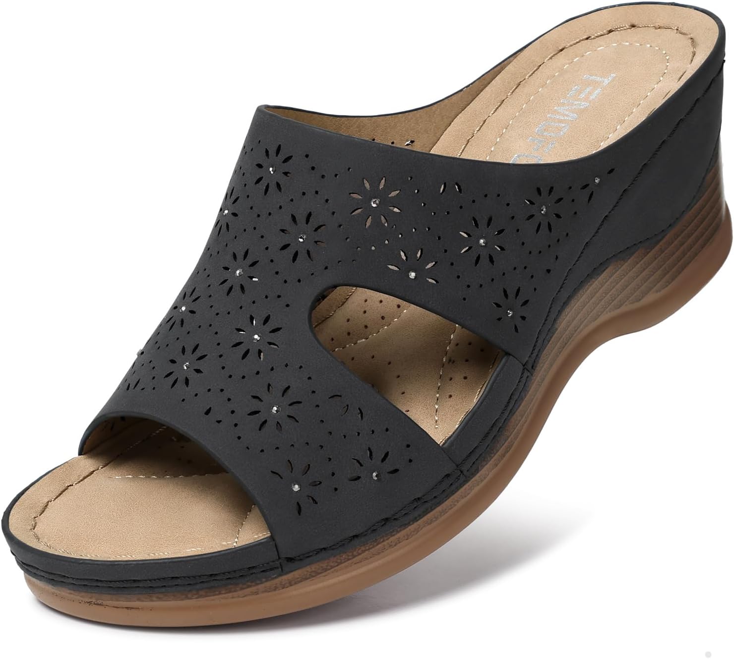 TEMOFON Women Wedge Sandals: Comfortable Slip-On Summer Style