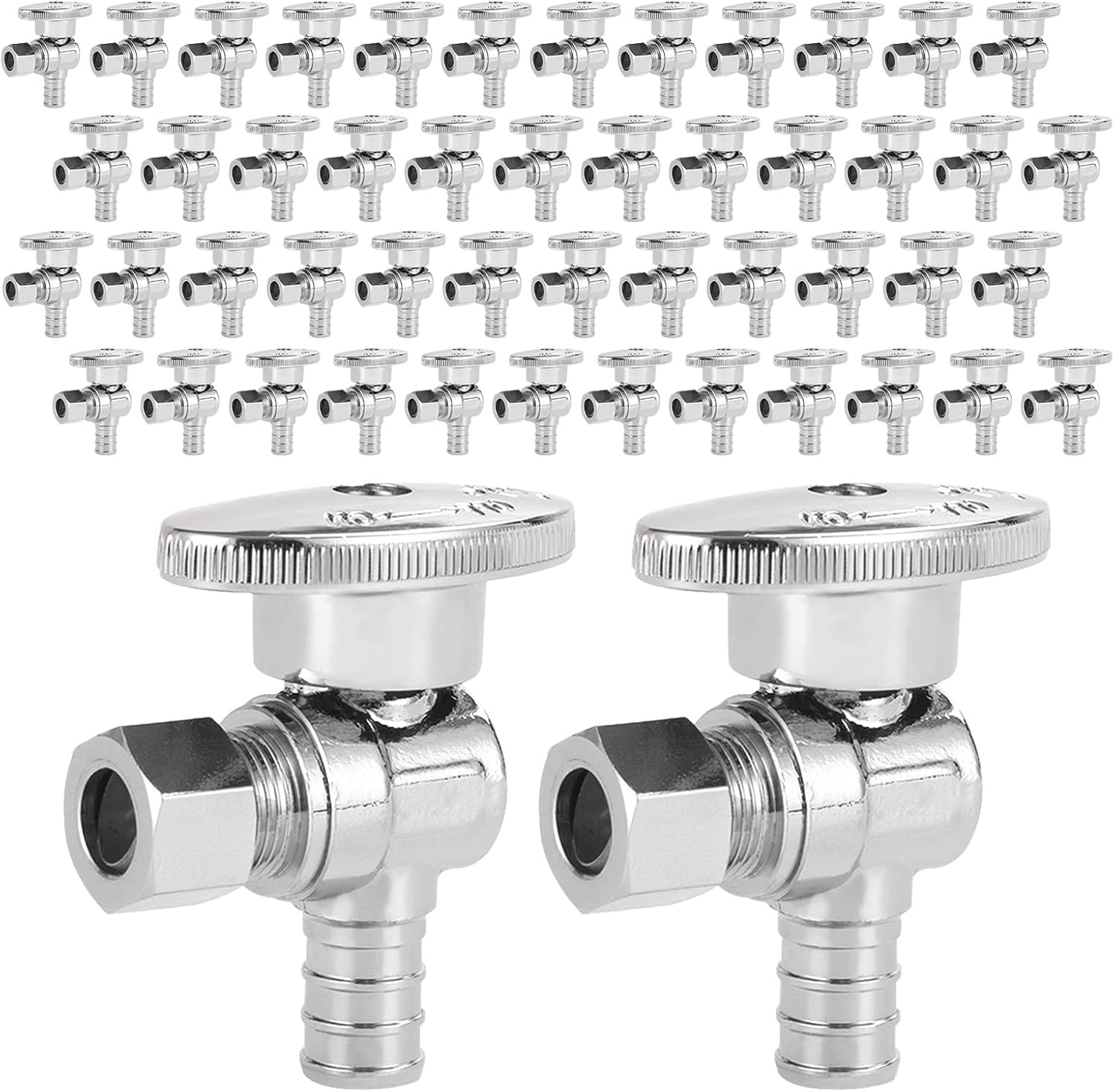 50-Pack Shut off Valve 1/4 Turn Angle Stop Valve for Pex