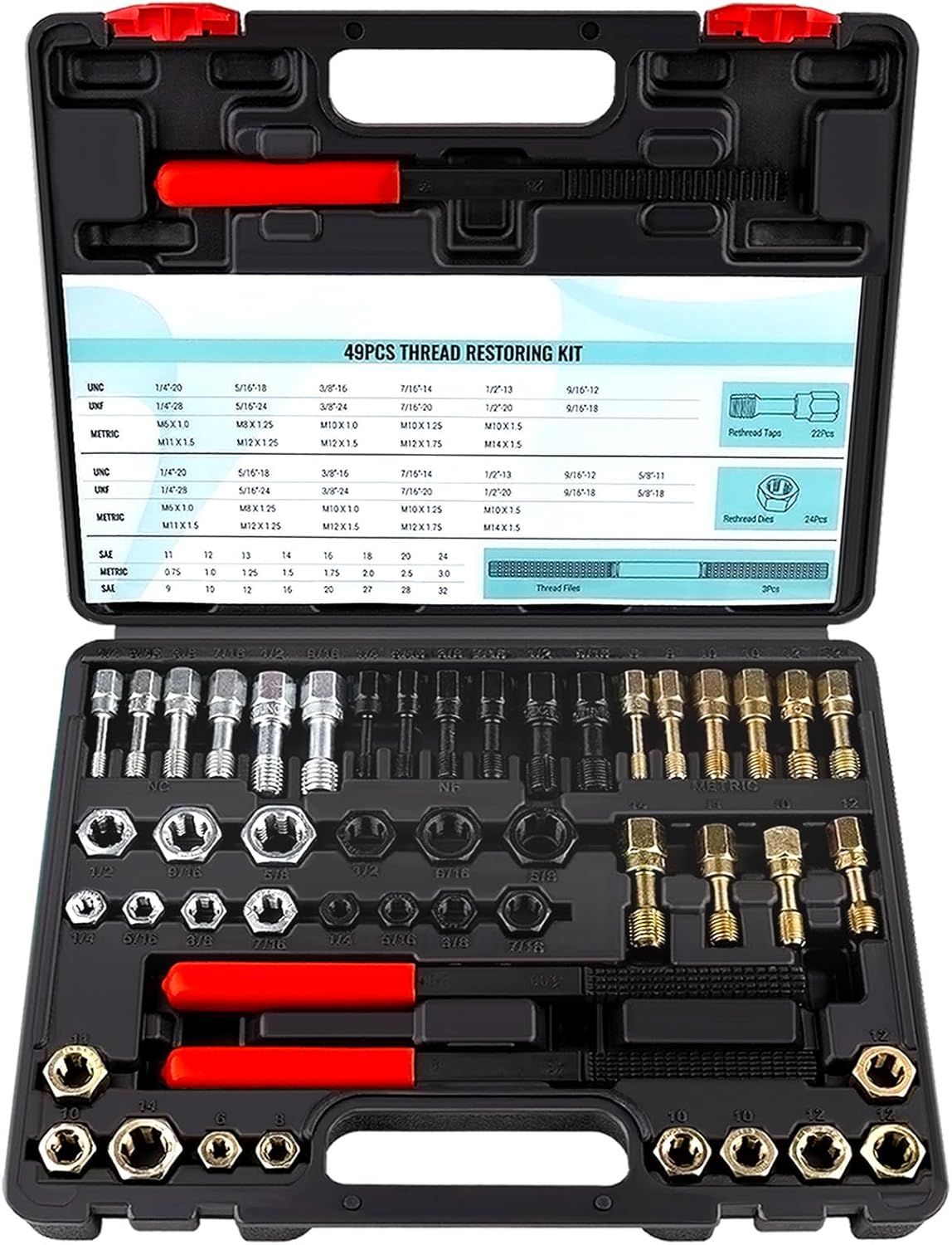 49-Piece Thread Chaser Set for Precision Thread Repair Needs