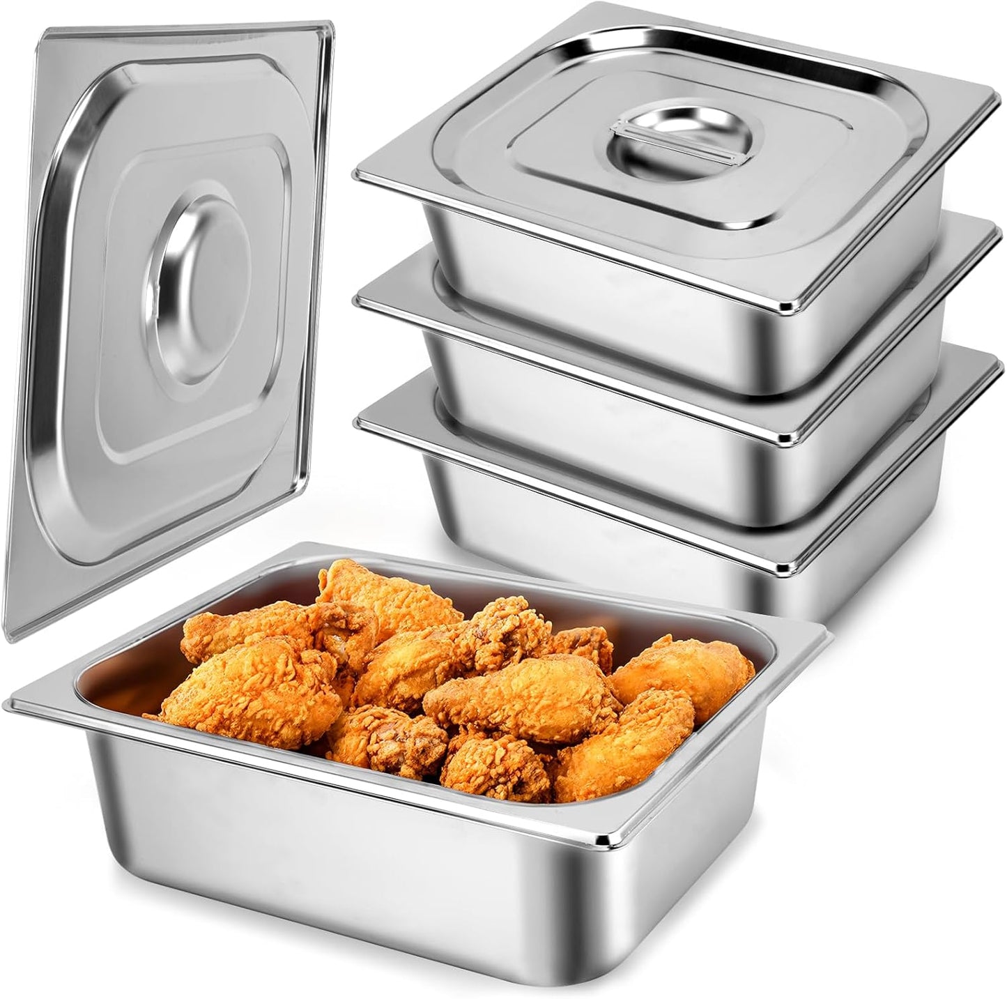 Full Size 4in Deep Stainless Steel Hotel Pan with Lid for Catering