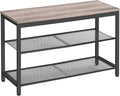 29.5 in Shoe Bench with Mesh Shelves - Industrial Entryway Storage