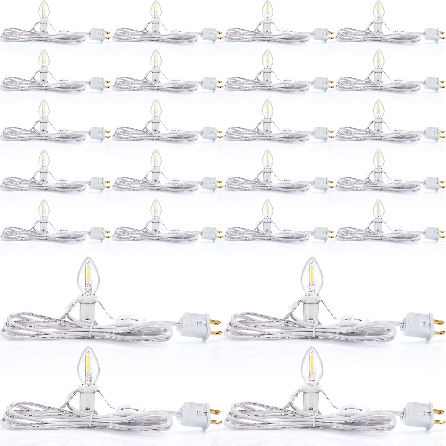 24 Packs Accessory Cord with LED Light Bulb for Craft Projects