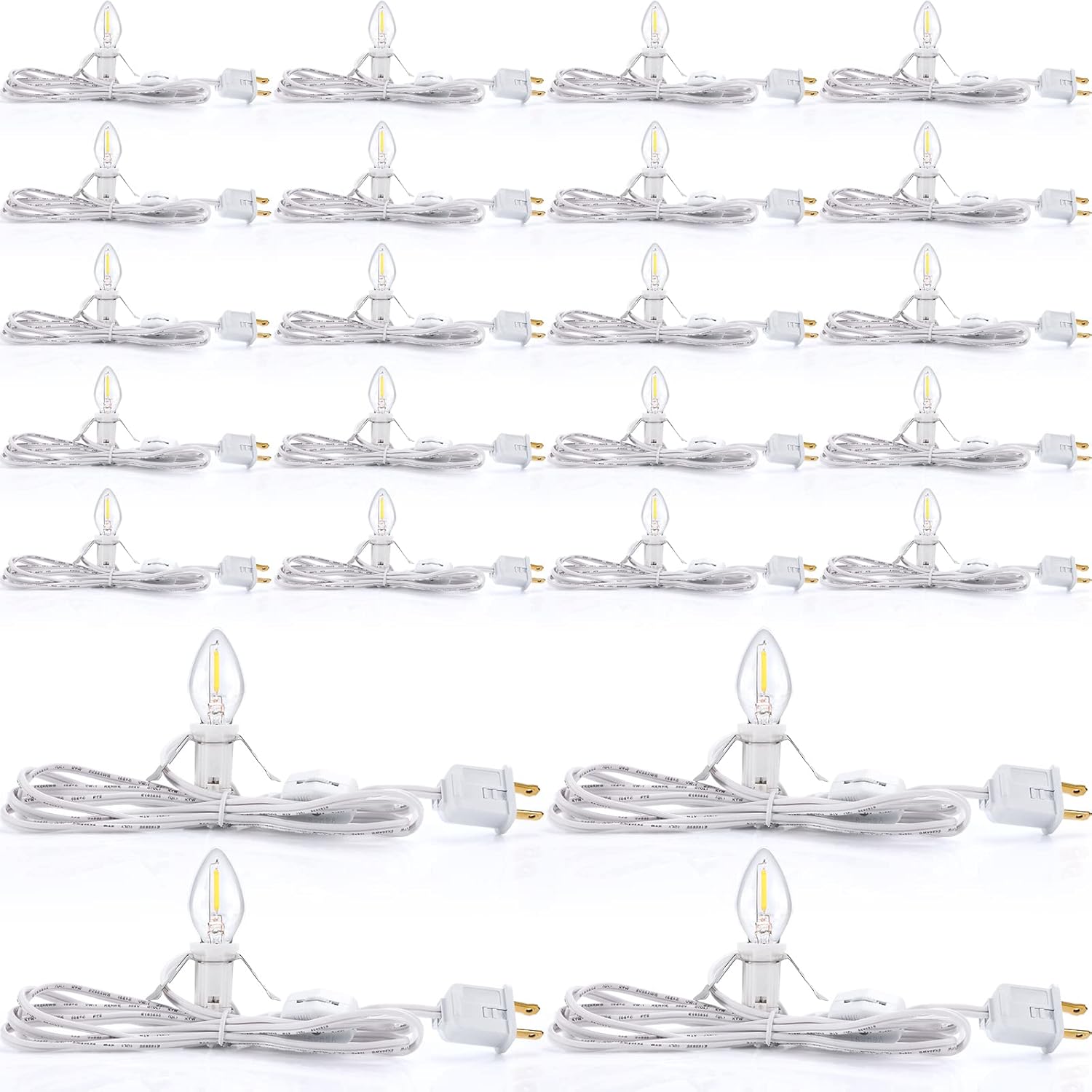 24 Packs Accessory Cord with LED Light Bulb for Craft Projects