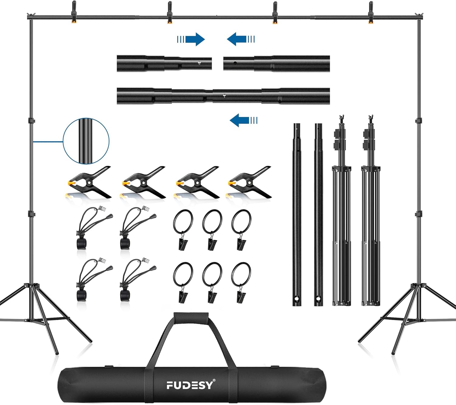 FUDESY Backdrop Stand 7x10Ft Adjustable Photography Kit