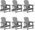 Adirondack Chair Set of 6 - All-Weather HDPE Outdoor Seating