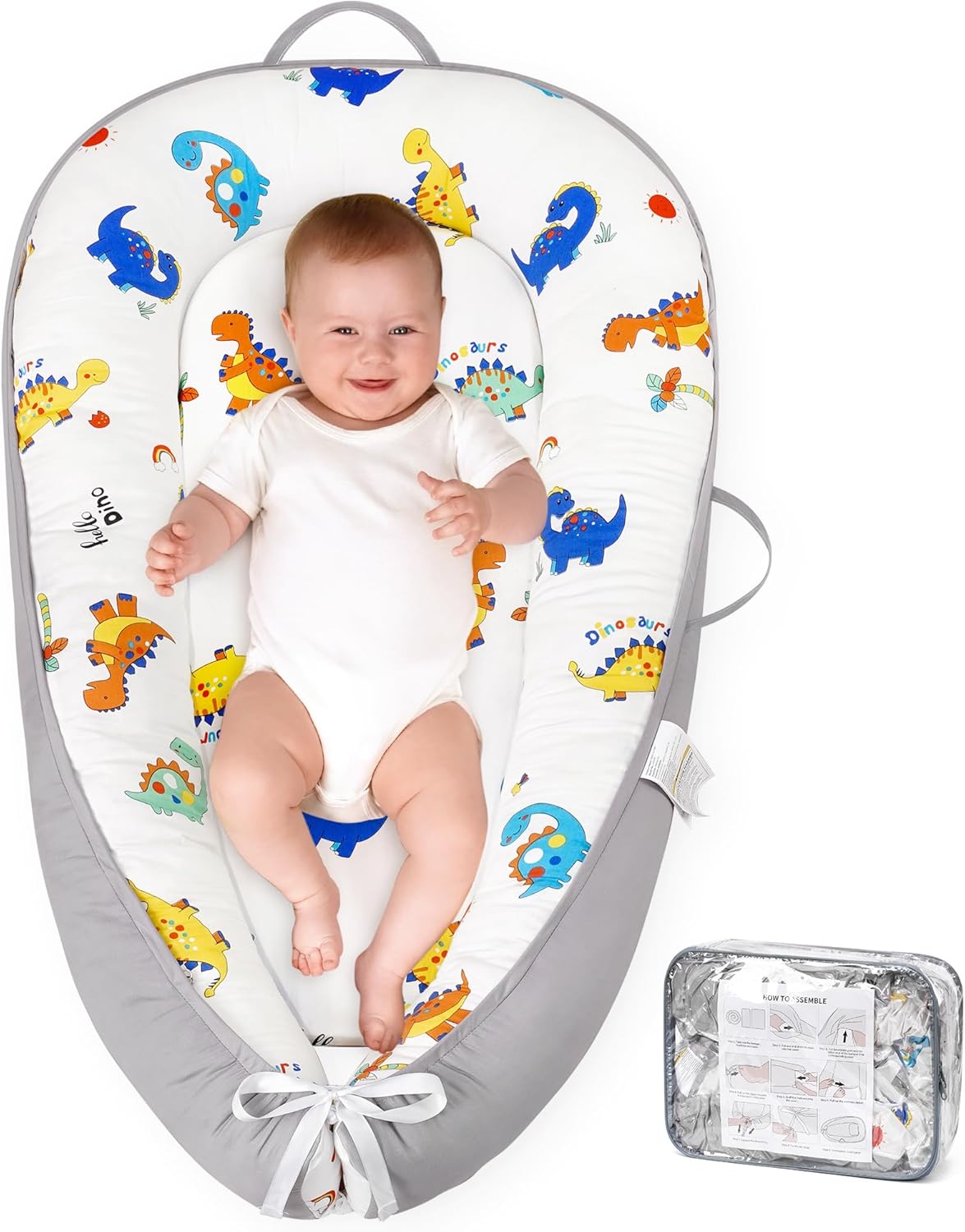 HKAI Baby Lounger Soft Cotton Infant Floor Seat for Newborns