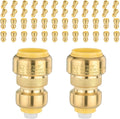 Foskan 3/4ft x 1/2ft Reducing Coupling 50 Pack - Brass Push Fit