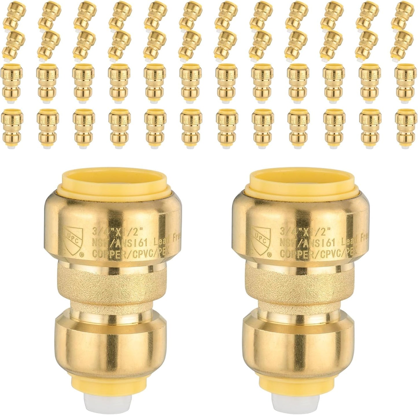 Foskan 50 Pack Reducing Coupling for Pex, Copper, CPVC Pipes