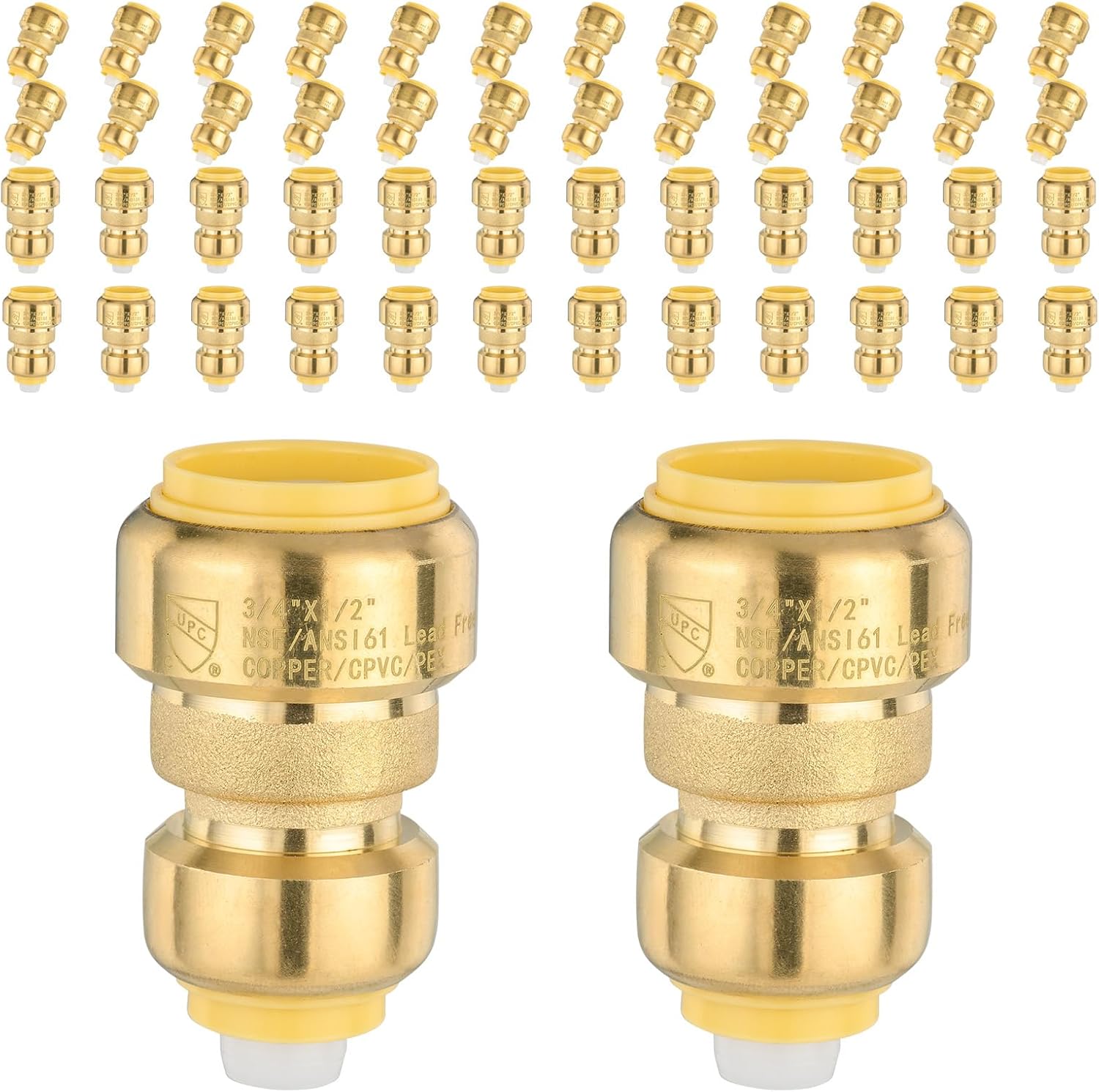 Foskan 50 Pack Reducing Coupling for Pex, Copper, CPVC Pipes