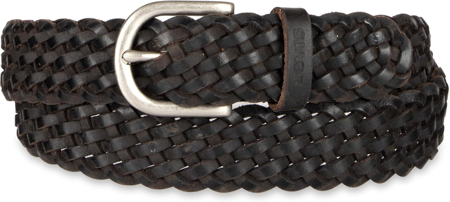 Levi's Womens Fully Adjustable Casual Leather Braided Belt