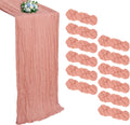 Peach Cheesecloth Table Runner 12 Pack 10ft - Boho Rustic Decor