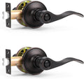 Probrico 2 Pack Oil Rubbed Bronze Privacy Door Levers - Wave Style
