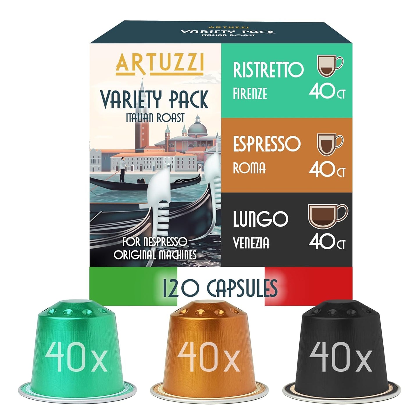 Artuzzi Compatible Nespresso Coffee Pods Variety Pack 120ct