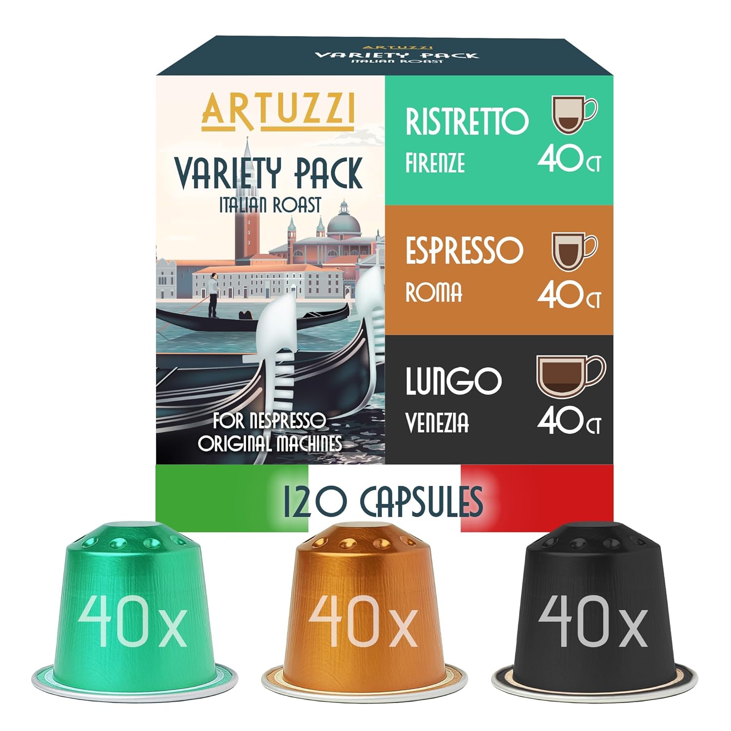 Artuzzi Compatible Nespresso Coffee Pods Variety Pack 120ct