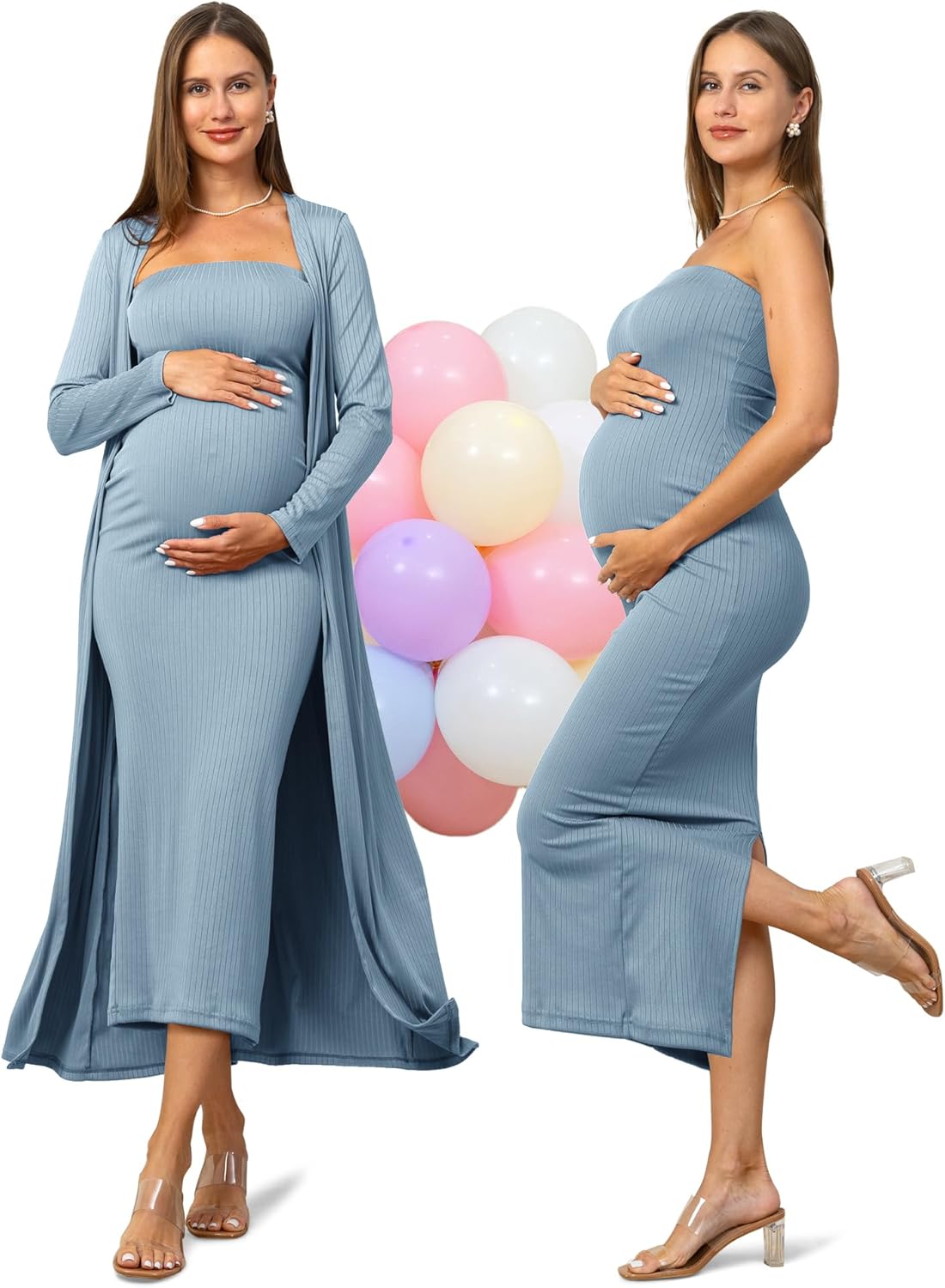 Stylish 2 Piece Maternity Dress and Cardigan for All Occasions