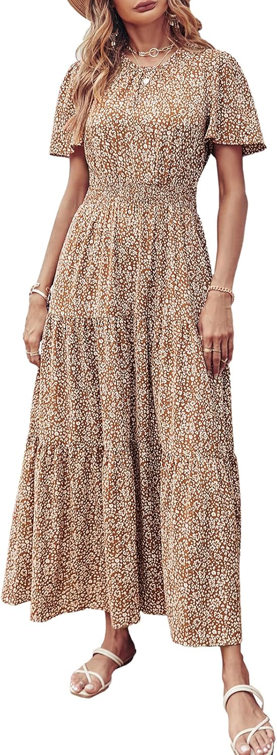 PRETTYGARDEN Women's Summer Casual Floral Maxi Dress for 2025