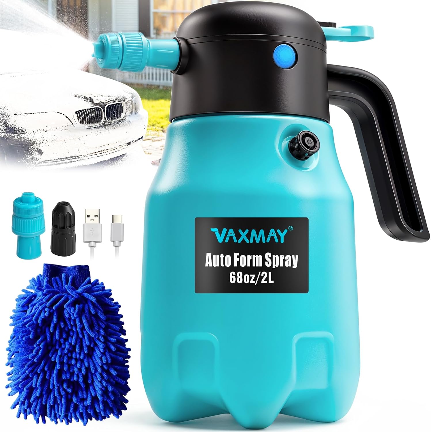 VAXMAY Electric Foam Sprayer: 60PSI Cordless Car Wash Tool