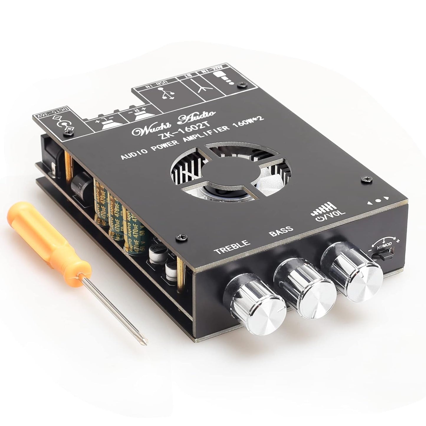 320W Power Amplifier Board with Subwoofer and Bass Control