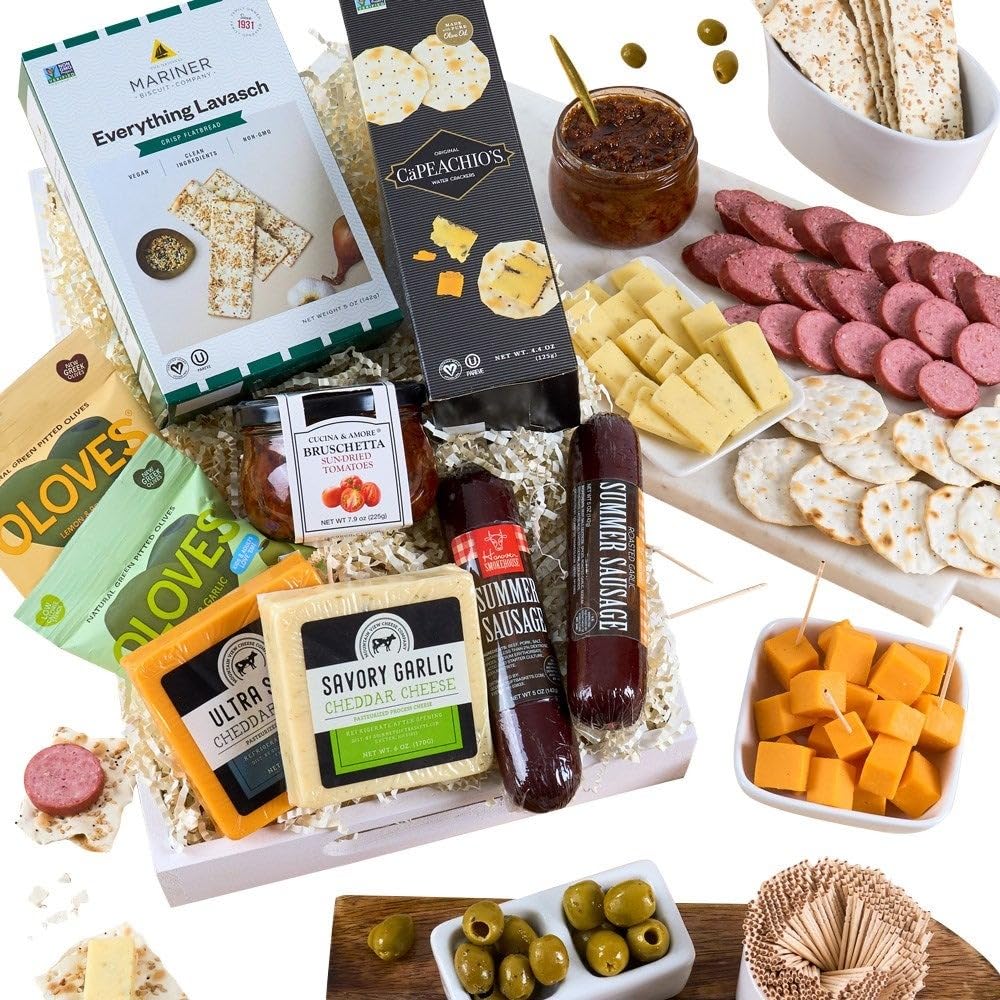 Gourmet Meat & Cheese Sampler Gift Basket for Any Occasion