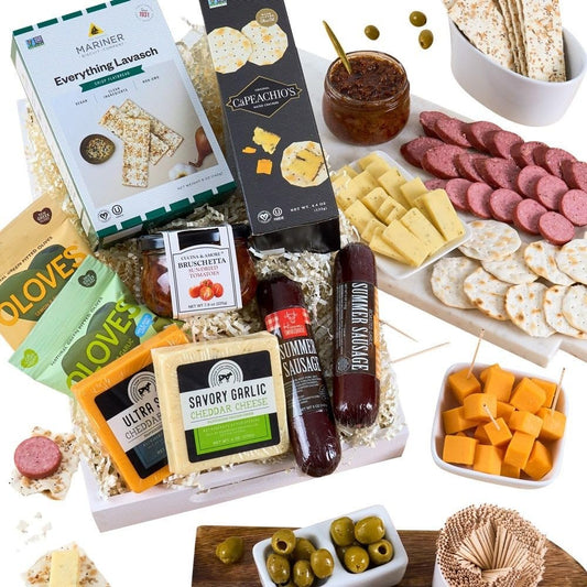 Gourmet Meat & Cheese Sampler Gift Basket for Any Occasion