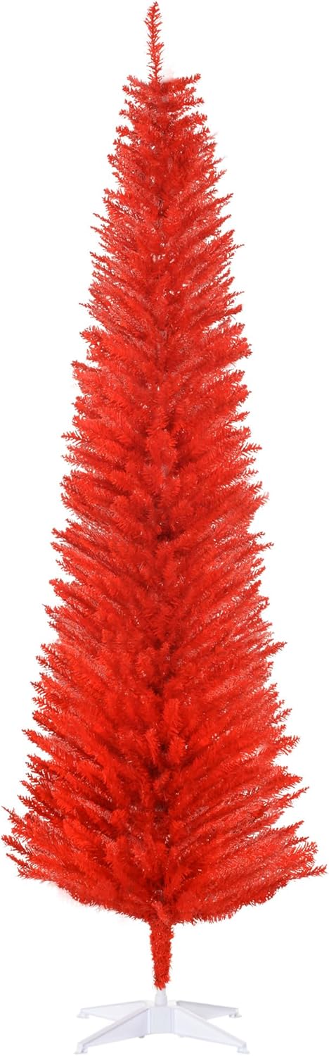HOMCOM 7ft Artificial Pencil Christmas Tree for Easy Holiday Decor