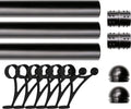 Solid Bar Mount Foot Rail Kit 19 ft Matt Black Stainless - Bar Rail