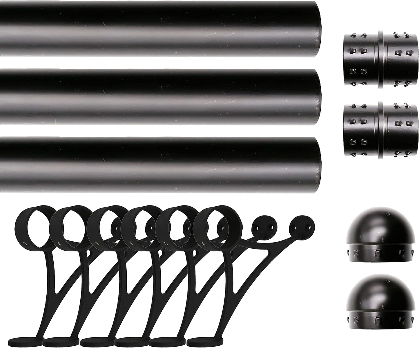 Solid Bar Mount Foot Rail Kit with Matt Black Stainless Steel