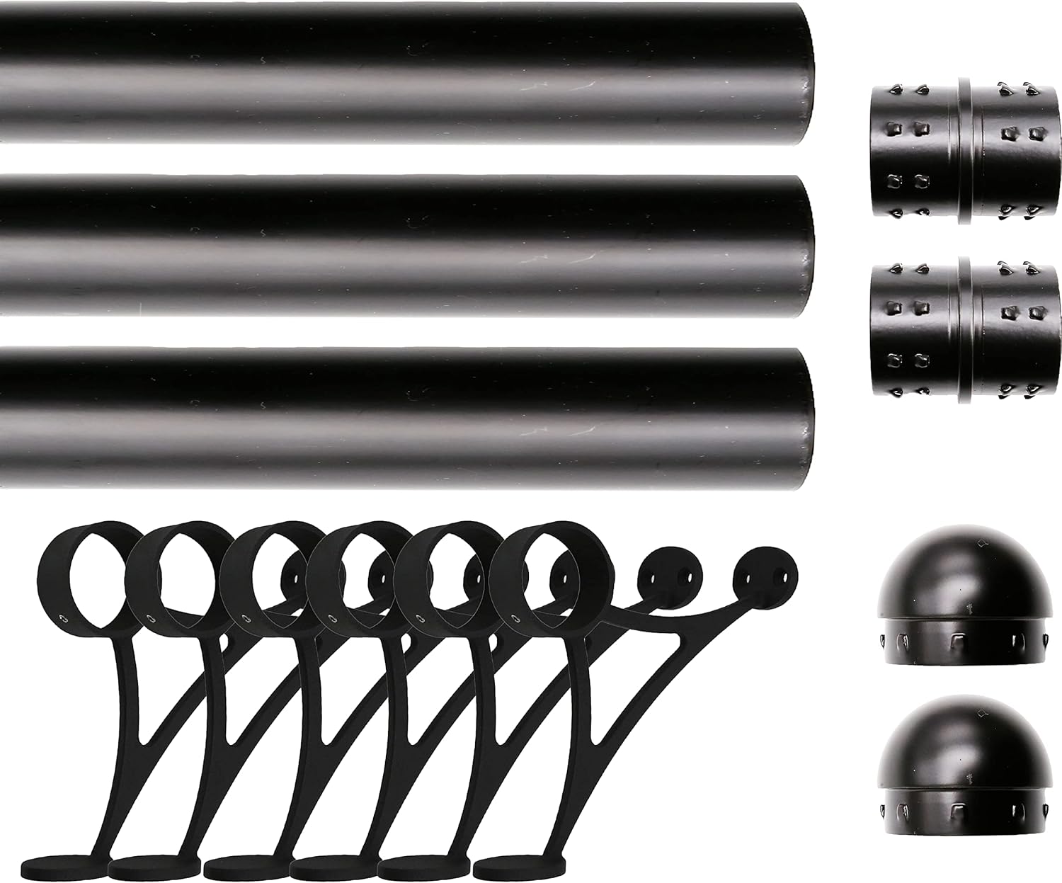 Solid Bar Mount Foot Rail Kit with Matt Black Stainless Steel