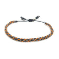 Waxed Cord Bracelet in Navy Orange and Gray - Classic Sailor Rope