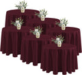 Fitable 6 Pack Burgundy Tablecloths for Round Tables - 108 in
