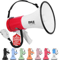 Pyle 50W Megaphone Bullhorn - Portable PA with Siren & Aux Input