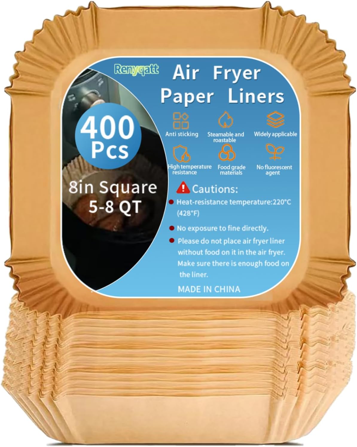 400 Non-Stick Air Fryer Liners - Oil-Proof & Unbleached!